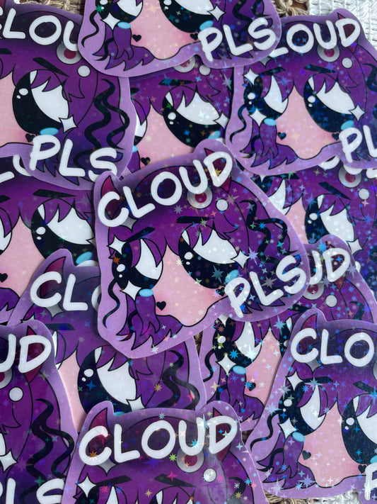 Cloud Pls Sticker